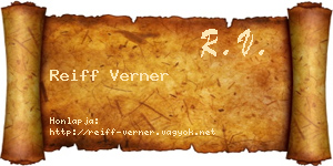 Reiff Verner névjegykártya